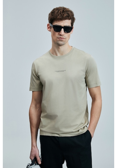 Lufian Valor Modern Grafik T- Shirt Bej Bej 111020242100550 Bej