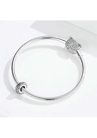 Fastbuy 925 Ayar Gümüş Bohemya Tüy Boncuk Kadın Bilezik, Renkli Dıy Aksesuar Çok Renkli