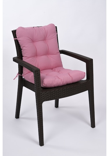 Altınpamuk Neva Pofidik Arkalıklı Özel Dikiş Sandalye Minderi Pembe