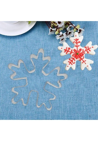 Paslanmaz Çelik Kek Kurabiye Noel Karları Şekilli Kalıp Çok Renkli