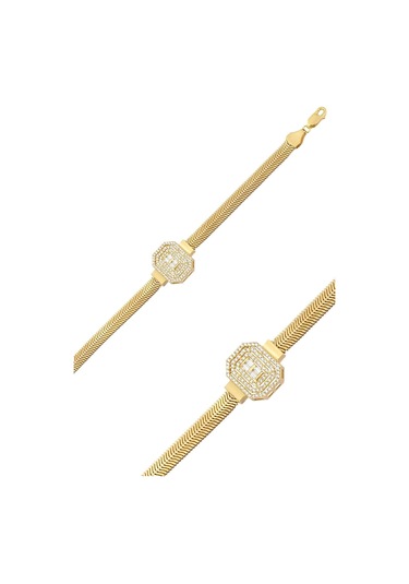 Çgk Çiğdem Gürel Kuyumculuk Sıralı Baget Kalın Balık Sırtı Zincir Altın Bileklik Çok Renkli