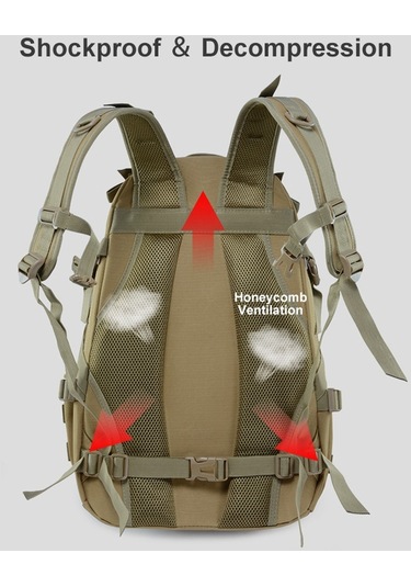 Jsm J012 25l Büyük Kapasiteli Kamuflaj Sırt Çantası Haki Haki Yeşili