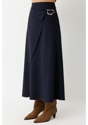 Toka Detaylı Anvelop Kapamalı Etek Laci Laci