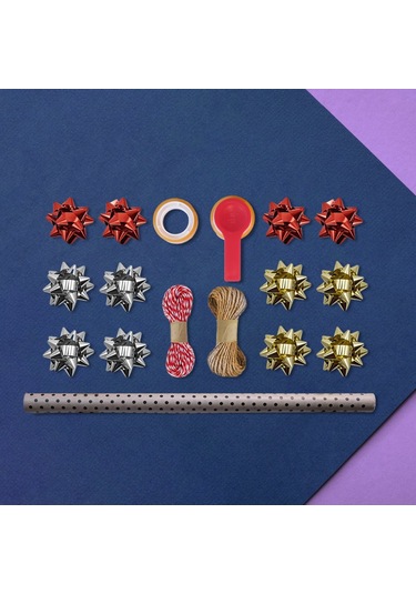 Siyah Puantiyeli Kraft Ambalaj Kağıdı Seti, 10 Rulo Kağıt 70x100c