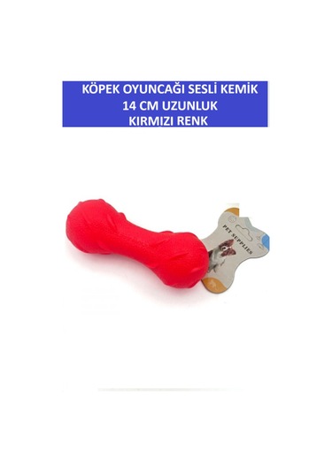Zetconcept Plastik Tırtıklı Sesli Köpek Oyuncağı - Kemik Şekilli- 14 Cm Boy