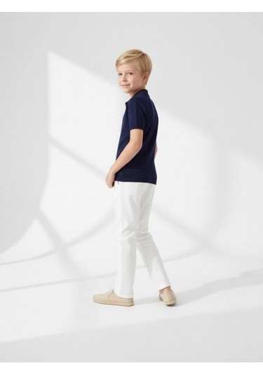 Zekids Erkek Çocuk Tasarım Pantolon-17166 Beyaz