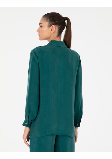 Pierre Cardin Kadın Koyu Yeşil Gömlek Desenli 50292279-vr079 Koyu Yeşil