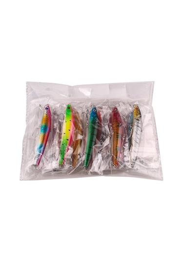 Valkyrie 10 Adet 10cm 9gr Minnow Sahte Olta Yem Seti Rapala 1m Derinlik 10 Farklı Renk Karbon Çelik İğne