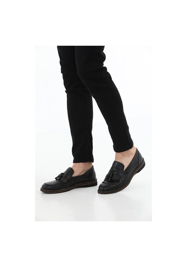 M.Karaca Hakiki Deri Ortopedik Taban Klasik Erkek Ayakkabı Siyah