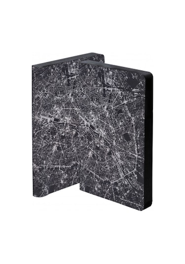 Nuuna Gri Noktalı A5 Defter Nightflight Over Paris Silver 53627 Çok Renkli