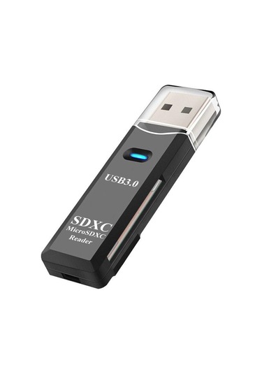Siyah Fonken Usb Kart Okuyucu 3.0 Tf Sd Kart Okuyucu 2 İn1 Kart Okuyucu Adaptörü Pc Dizüstü Akıllı Hafıza Kartı Okuyucu Microsdxc Rider Adaptörü