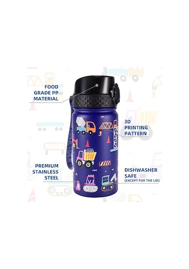 Oz. Çocuk Yalıtımlı Paslanmaz Çelik Su Şişesi, Hasır Kapaklı - Sızdırmaz Ve Ter Geçirmez, Toz Geçirmez Kapaklı Yt4emq Diğer