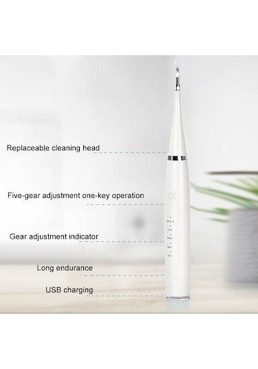 6'sı 1 Arada Elektrikli Diş Ölçekleyici Diş Taşı Temizleme Diş Temizleme Seti, Renk: Yeşil Temel