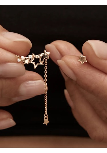 Zoloto Russkih Küpe Tırmanış Yıldızları Altın Kaplama 36881808 Diğer