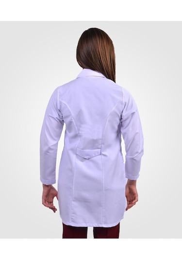 Kadın Beyaz Klasik Yaka Doktor Hemşire Öğretmen Vizit Önlük Beyaz