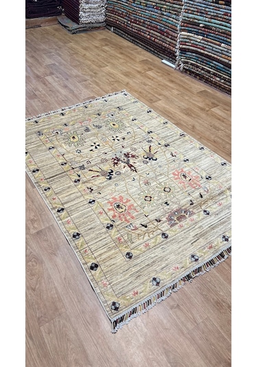 El Dokuma Afghan Halısı Bej