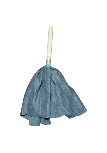 1 Adet Mop 1 Adet Ahşap Sapı İle Takım Mikrofiber Vileda Tipi Mop Paspas Gri