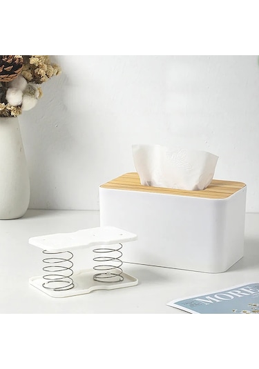 Beyaz-yaratıcı Yay Tutucu Doku Kutusu Otomatik Kaldırma Yaylı Doku Kutusu Doku Yay Braketi Araba Doku Kutusu Yay Tutucu