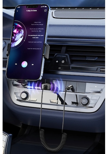 Toocki Aux Bluetooth Mikrofonlu 3.5mm 5.0 Verici Araç Kiti