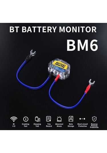 Lemestar 12v Araç Akü Monitörü - Gerçek Zamanlı Voltaj, Sıcaklık Ve Güç Takibi - Bluetooth Uyarı Sistemi