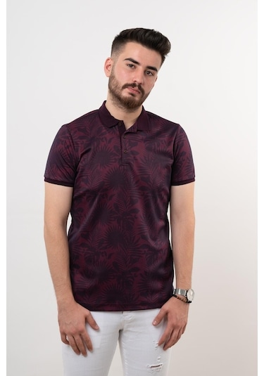 Polo Yaka Slimfit Desenli Erkek T-Shirt