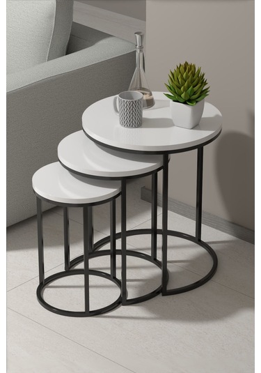 Zigon Sehpa C Lüx Beyaz Çok Renkli