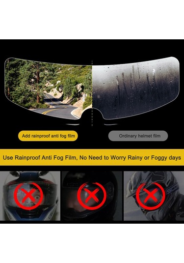 Xiyyadms Motosiklet Kask Gözlüğü Anti Sis Filmi - Nano Kaplama Pet, Yağ/çizik/parlaklık Engeli, Tüm Tip Kasklar İçin, Kolay Kurulum