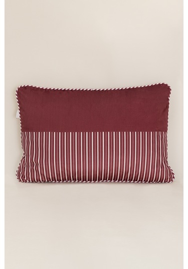 Charm Kırmızı Beyaz Şerit Baskılı Kırlent 40x60 35256a Kırmızı