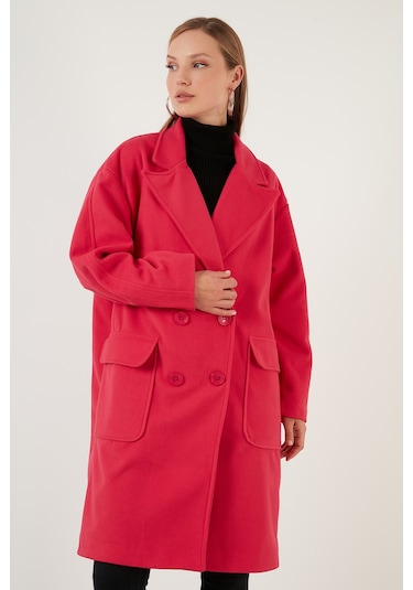 Lela Oversize Çift Düğmeli Kruvaze Yaka Uzun Bayan Kaban 6230043 Fuşya Lela Oversize Çift Düğmeli Kruvaze Yaka Uzun Bayan Kaban 6230043 Fuşya