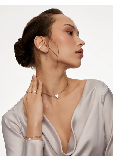 Miestilo 925 Ayar Gümüş Kafa Küpeler Tek Küpe, Deliksiz Küpeler. 241994104 beyaz