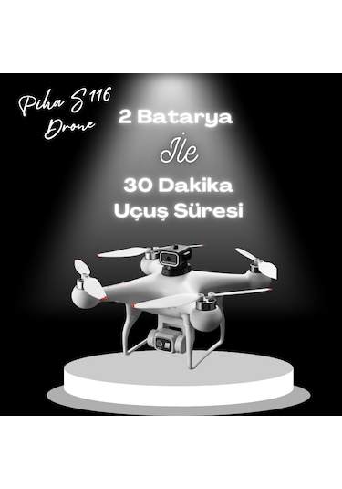 S116 Max Drone BEYAZ Fırçasız Motor 2 Batarya Ile 30 Dakika Uçuş 1080P Hd Çift Kamera Engelden Kaçınma