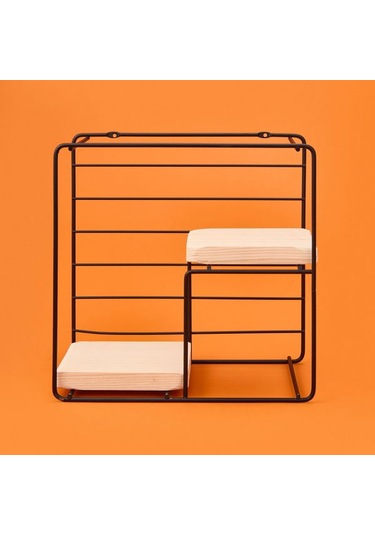 Suntel Dekoratif Dörtgen Raf - Siyah - 30 Cm Siyah