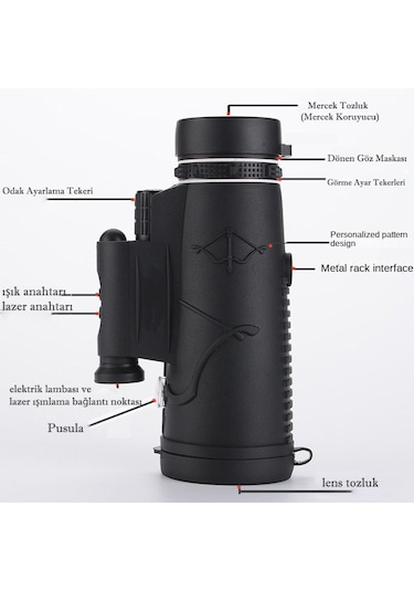 DailyLink Telefon Tutuculu 50X60 Zoom Monoküler Teleskop Dürbün Tripod Siyah