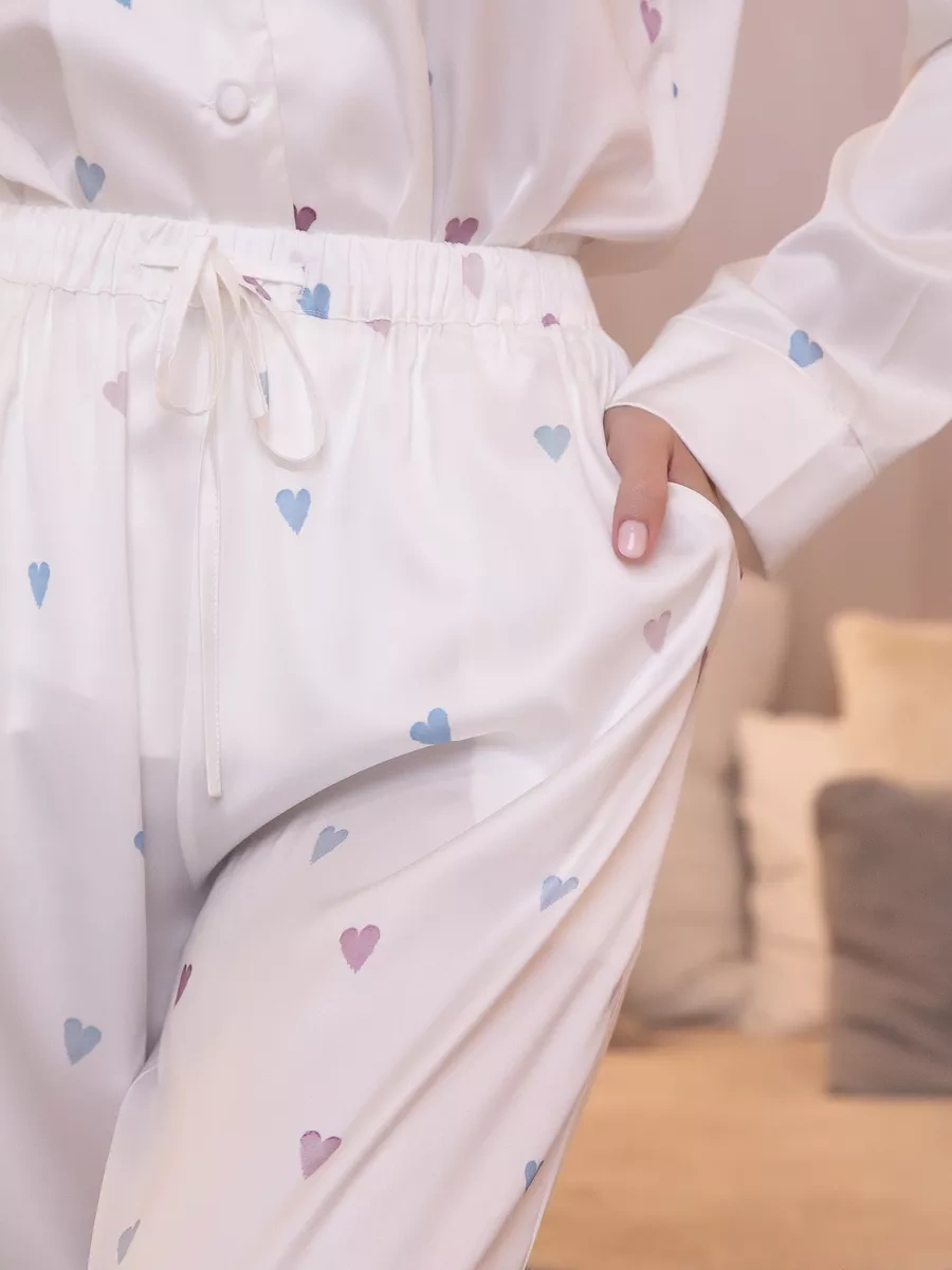 Pjmood İpek Pijama Takımı Ev Kıyafeti 183147702 Beyaz