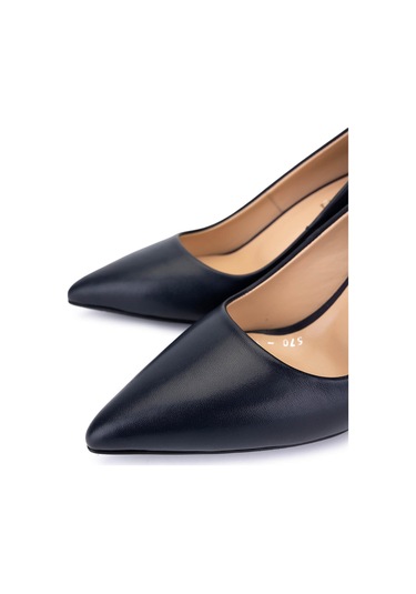 Tamer Tanca Kadın Hakiki Deri Lacivert Deri Topuklu Ayakkabı 1132 570 Bn Ayk Sk25-26 Lacı Derı Lacivert