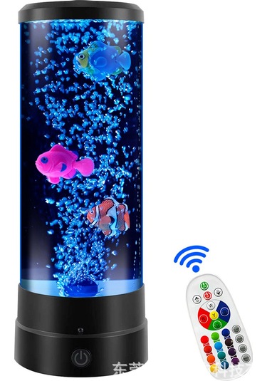 Led Baloncuk Balığı Lambası Çocuklar İçin Hediye, Masa Lambası 1 Çok Renkli