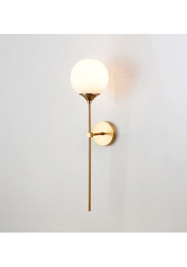 Modern Tasarım Aç Kapa Butonlu Pilli Aplik Duvar Beyaz Opak Beyaz Camlı Aplik Eskitme Gold Eskitme