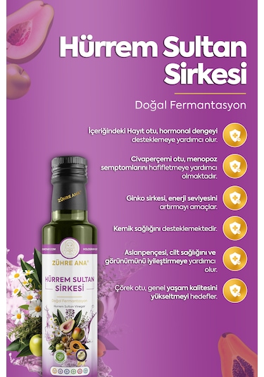 Hürrem Sultan Sirkesi Doğal Fermantasyon Hurrem Sultan Vinegar 500 Ml