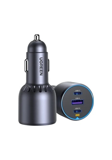 Ugreen 75w 3 Portlu Araç İçi Şarj Cihazı Çakmaklık Adaptörü, 35024