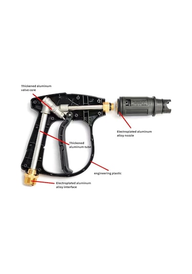 Ulzyvf Kısa Basınçlı Yıkama Aparatı - 22 1.5mm Vidalı Köpük Tabancası Başlığı, Araç Yıkama
