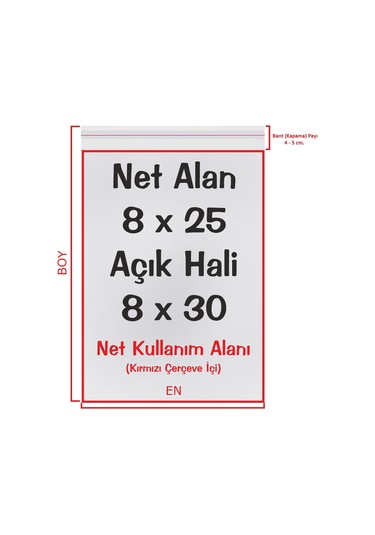 CarpCorn ﻿Şeffaf Bantlı Yapışkanlı OPP Jelatin Poşet 8 x 25 + 5 CM - 8 x 30 CM 100 Adet