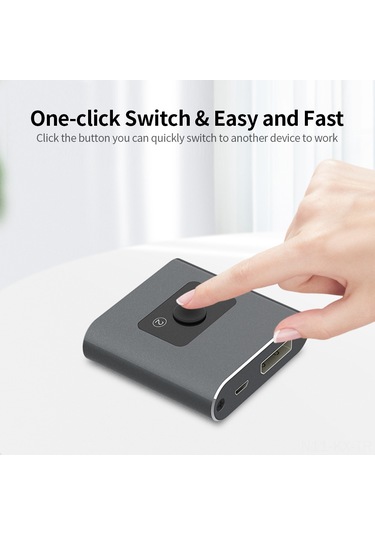 Kangvka 4k 60hz Dp Çift Yönlü Anahtarı - 1 Giriş 2 Çıkış/2 Giriş 1 Çıkış, Enerji Gerektirmeyen, Tek Tuşla Değiştir, Stabil Aktarım