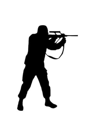 Asker Folyo Sticker 30cm Uzunluk Siyah