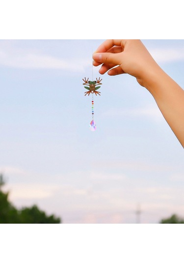 Ruicoo Ev Dekorasyonu İçin Dıy Pırlanta Boyama Kurbağa Figürlü Kristal Zil, Kolay Montajlı Asılı Dekoratif Alet