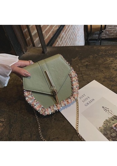 Novahub Yeşil Scıone Küçük Çanta Yaz Yeni Stil Kadın Çantası Batı Tarzı Öğrenci Çantası Messenger Çanta Gelgit Yeşil Yeşil