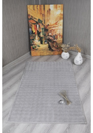 Dekoratif Bubble Uzun Tüylü Yumuşak Puffy Peluş Kaymaz Yıkanabilir Salon Koridor Halı Yolluk Gri