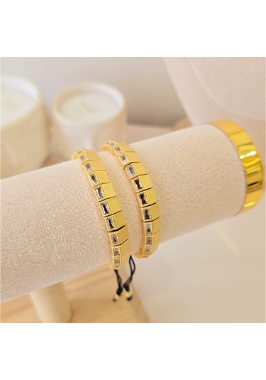 Asimetrik Jj Çelik Bileklik Gold - Çelik
