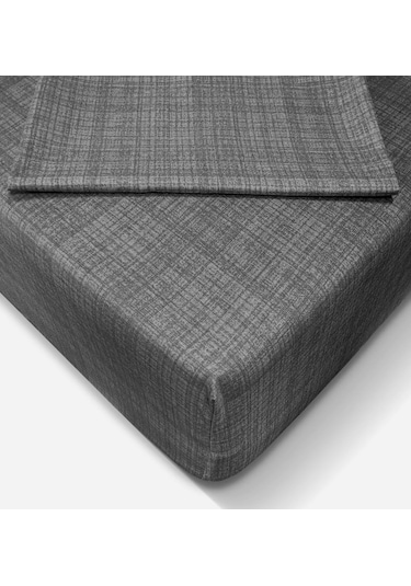 Özlü Fitted Lastikli Tek Kişilik Çarşaf Seti 100x200 -antrasit