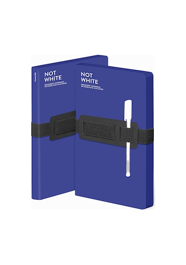 Nuuna Çizgisiz Mavi Defter Not White-Blue 54938 Mavi