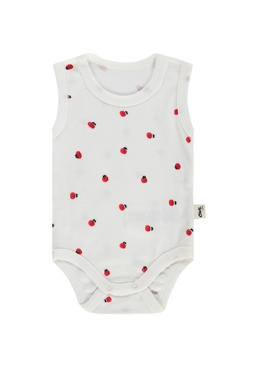 Civil Baby Uğur Böceği Empirme 0-48 Ay Çıtçıtlı Badi - Ekru